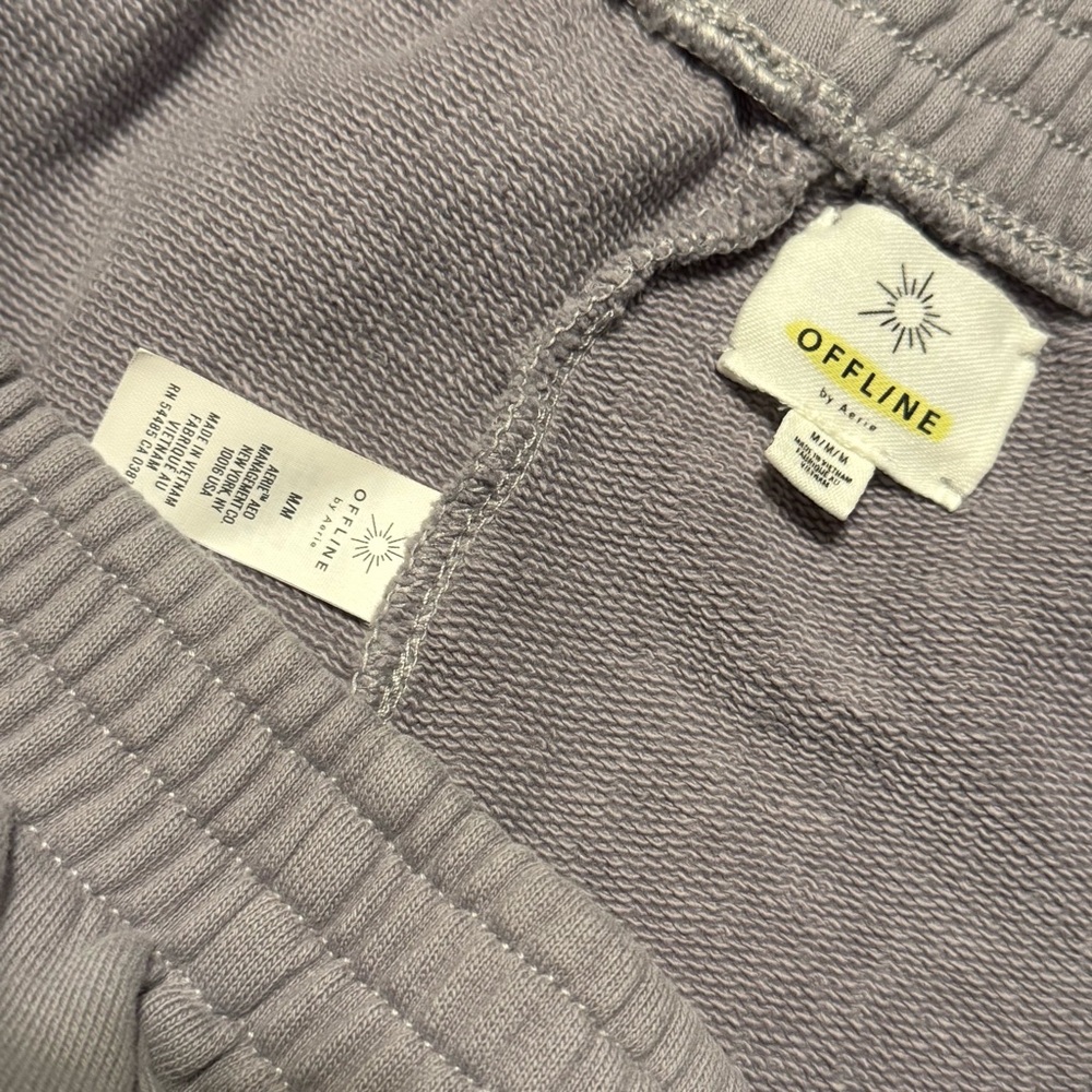 OFFLINE By Aerie Throwback Fleece Shorts Lavender Dolphin Track - Picture 7 of 7